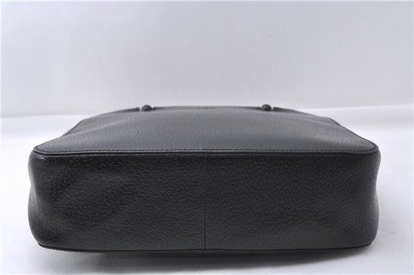 Authentic GUCCI Vintage Bamboo Hand Bag Purse Leather 0021061 Black 7059D