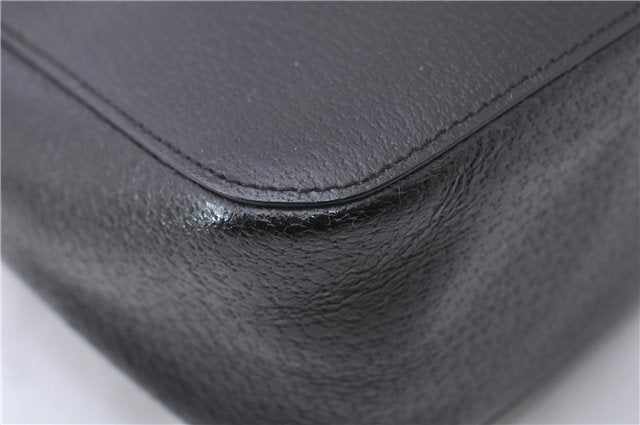 Authentic GUCCI Vintage Bamboo Hand Bag Purse Leather 0021061 Black 7059D