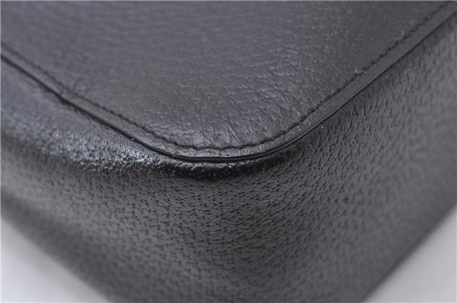 Authentic GUCCI Vintage Bamboo Hand Bag Purse Leather 0021061 Black 7059D