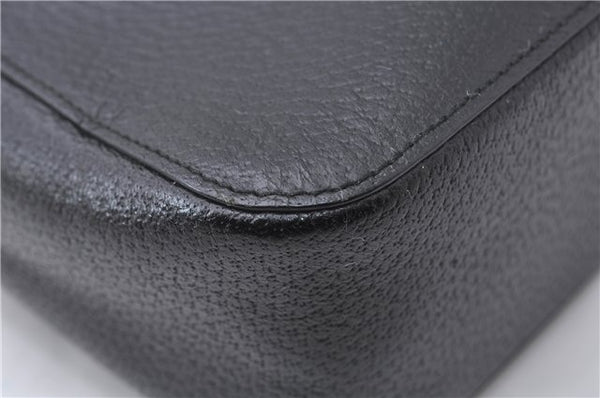 Authentic GUCCI Vintage Bamboo Hand Bag Purse Leather 0021061 Black 7059D