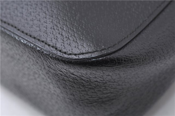 Authentic GUCCI Vintage Bamboo Hand Bag Purse Leather 0021061 Black 7059D