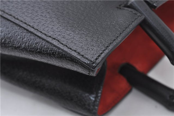 Authentic GUCCI Vintage Bamboo Hand Bag Purse Leather 0021061 Black 7059D