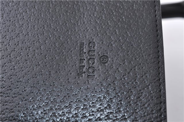 Authentic GUCCI Vintage Bamboo Hand Bag Purse Leather 0021061 Black 7059D