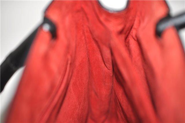 Authentic GUCCI Vintage Bamboo Hand Bag Purse Leather 0021061 Black 7059D