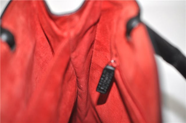 Authentic GUCCI Vintage Bamboo Hand Bag Purse Leather 0021061 Black 7059D