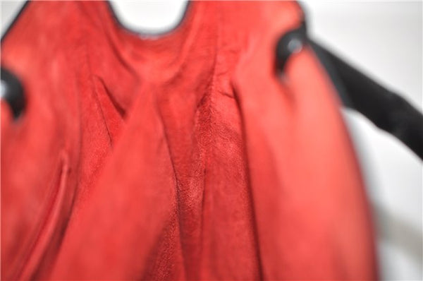 Authentic GUCCI Vintage Bamboo Hand Bag Purse Leather 0021061 Black 7059D