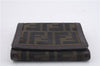 Auth FENDI Zucca Trifold Wallet Purse Key Case Nylon Leather Brown 2Set 7060D