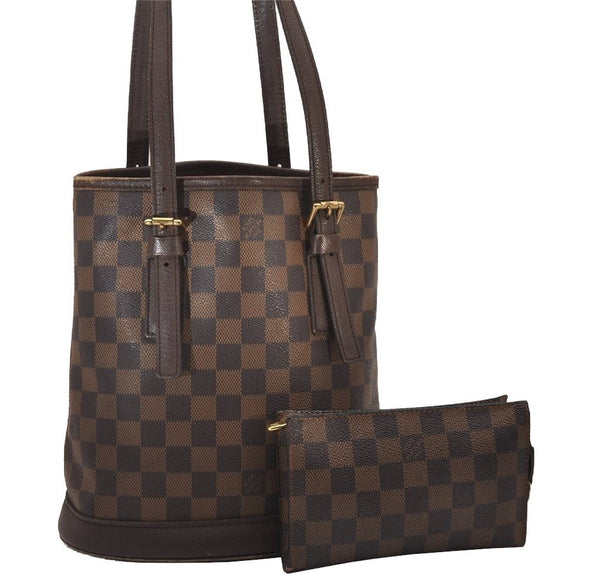 Authentic Louis Vuitton Damier Marais Bucket Shoulder Tote Bag N42240 LV 7062I