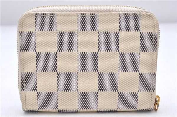 Authentic Louis Vuitton Damier Azur Zippy Coin Purse Wallet N63069 LV 7063E