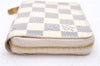 Authentic Louis Vuitton Damier Azur Zippy Coin Purse Wallet N63069 LV 7063E