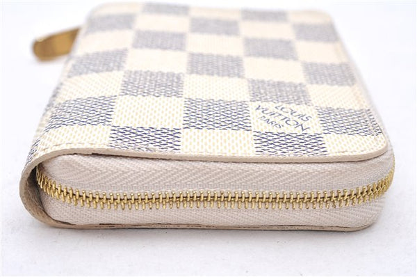 Authentic Louis Vuitton Damier Azur Zippy Coin Purse Wallet N63069 LV 7063E