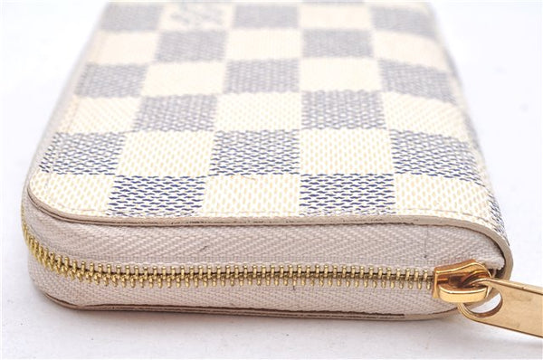 Authentic Louis Vuitton Damier Azur Zippy Coin Purse Wallet N63069 LV 7063E