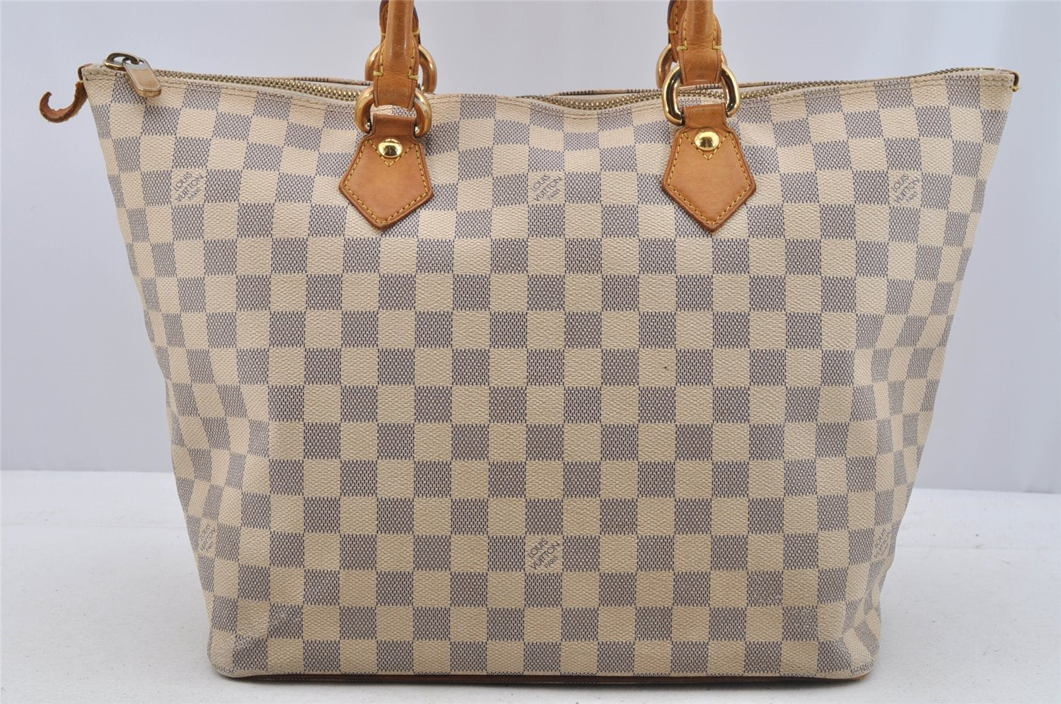 Authentic Louis Vuitton Damier Azur Saleya MM Shoulder Tote Bag N51185 LV 7063I