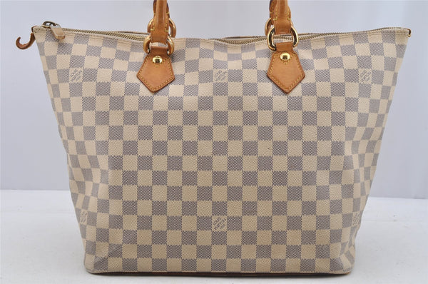 Authentic Louis Vuitton Damier Azur Saleya MM Shoulder Tote Bag N51185 LV 7063I