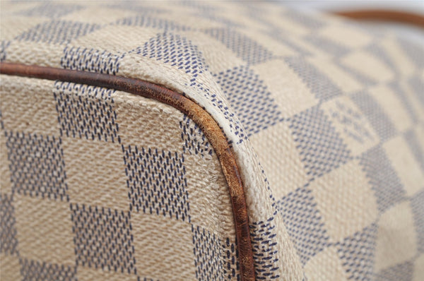 Authentic Louis Vuitton Damier Azur Saleya MM Shoulder Tote Bag N51185 LV 7063I