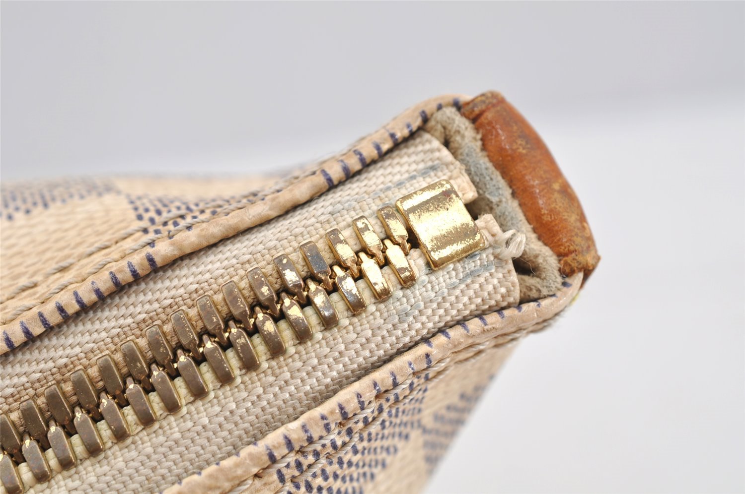 Authentic Louis Vuitton Damier Azur Saleya MM Shoulder Tote Bag N51185 LV 7063I