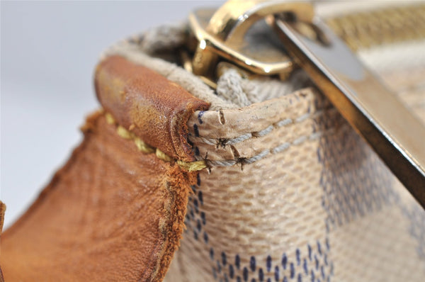 Authentic Louis Vuitton Damier Azur Saleya MM Shoulder Tote Bag N51185 LV 7063I