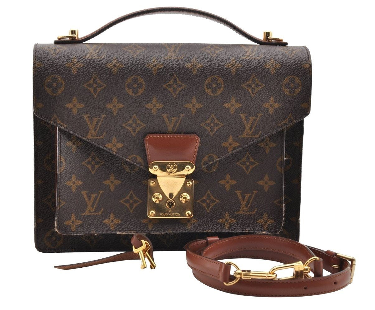 Authentic Louis Vuitton Monogram Monceau 2Way Shoulder Hand Bag M51185 LV 7065I