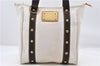 Authentic LOUIS VUITTON Antigua Cabas MM Tote Bag White Brown M40036 LV 7066C