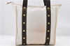 Authentic LOUIS VUITTON Antigua Cabas MM Tote Bag White Brown M40036 LV 7066C