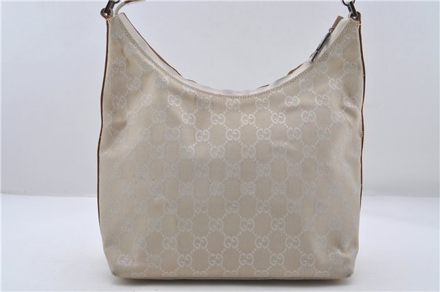 Authentic GUCCI Shoulder Hand Bag Purse GG Canvas Leather 0000602 Ivory 7066D