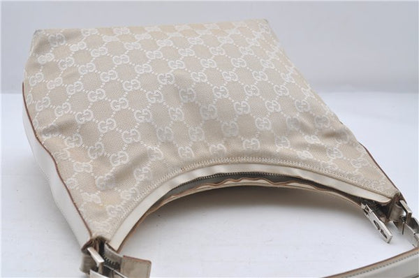 Authentic GUCCI Shoulder Hand Bag Purse GG Canvas Leather 0000602 Ivory 7066D