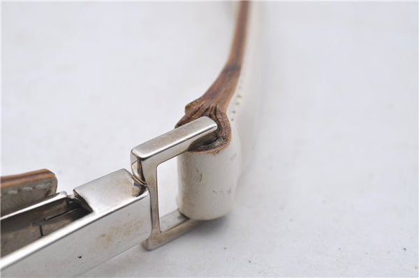 Authentic GUCCI Shoulder Hand Bag Purse GG Canvas Leather 0000602 Ivory 7066D