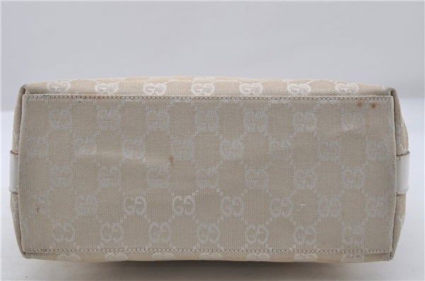 Authentic GUCCI Shoulder Hand Bag Purse GG Canvas Leather 0000602 Ivory 7066D