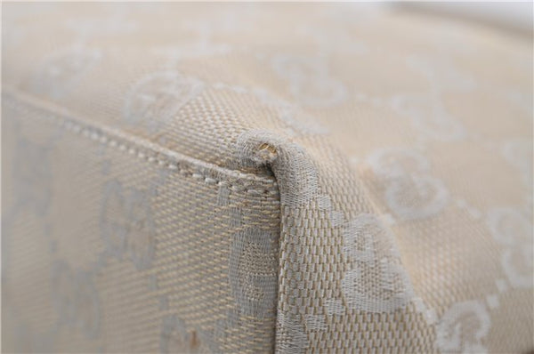 Authentic GUCCI Shoulder Hand Bag Purse GG Canvas Leather 0000602 Ivory 7066D