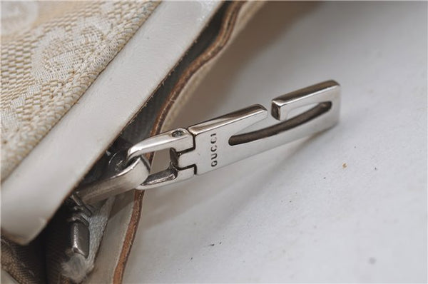 Authentic GUCCI Shoulder Hand Bag Purse GG Canvas Leather 0000602 Ivory 7066D
