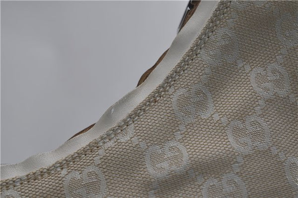 Authentic GUCCI Shoulder Hand Bag Purse GG Canvas Leather 0000602 Ivory 7066D