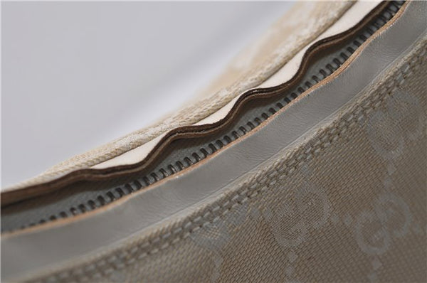 Authentic GUCCI Shoulder Hand Bag Purse GG Canvas Leather 0000602 Ivory 7066D