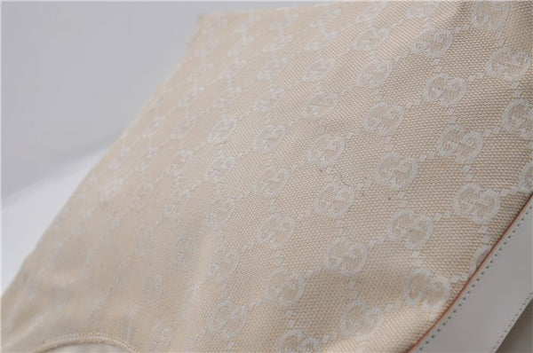 Authentic GUCCI Shoulder Hand Bag Purse GG Canvas Leather 0000602 Ivory 7066D