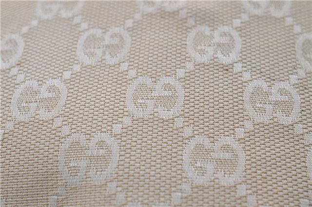 Authentic GUCCI Shoulder Hand Bag Purse GG Canvas Leather 0000602 Ivory 7066D