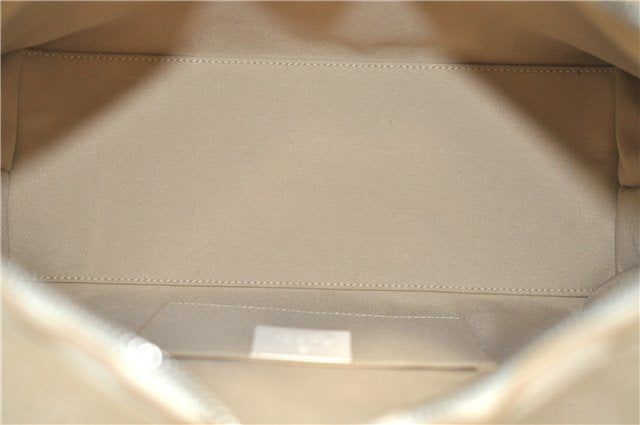 Authentic GUCCI Shoulder Hand Bag Purse GG Canvas Leather 0000602 Ivory 7066D