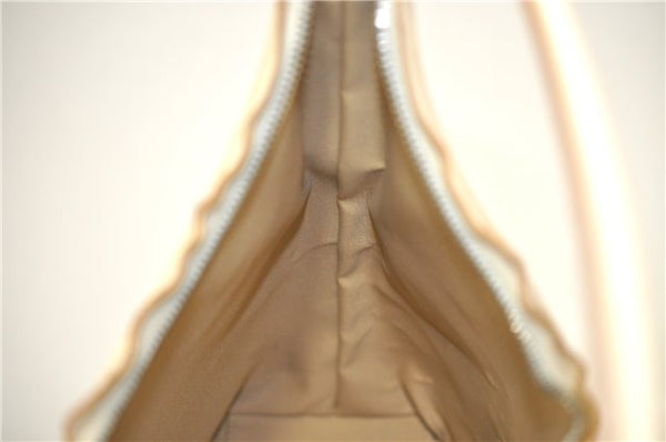 Authentic GUCCI Shoulder Hand Bag Purse GG Canvas Leather 0000602 Ivory 7066D