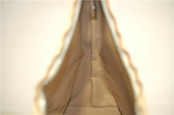 Authentic GUCCI Shoulder Hand Bag Purse GG Canvas Leather 0000602 Ivory 7066D