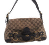 Authentic GUCCI Horsebit Shoulder Hand Bag GG Canvas Leather 114915 Brown 7067D