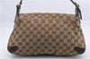 Authentic GUCCI Horsebit Shoulder Hand Bag GG Canvas Leather 114915 Brown 7067D