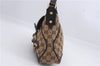 Authentic GUCCI Horsebit Shoulder Hand Bag GG Canvas Leather 114915 Brown 7067D