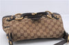 Authentic GUCCI Horsebit Shoulder Hand Bag GG Canvas Leather 114915 Brown 7067D