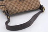 Authentic GUCCI Horsebit Shoulder Hand Bag GG Canvas Leather 114915 Brown 7067D