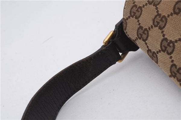 Authentic GUCCI Horsebit Shoulder Hand Bag GG Canvas Leather 114915 Brown 7067D