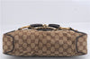 Authentic GUCCI Horsebit Shoulder Hand Bag GG Canvas Leather 114915 Brown 7067D