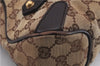 Authentic GUCCI Horsebit Shoulder Hand Bag GG Canvas Leather 114915 Brown 7067D