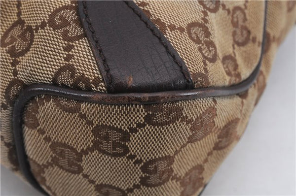Authentic GUCCI Horsebit Shoulder Hand Bag GG Canvas Leather 114915 Brown 7067D