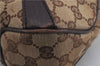 Authentic GUCCI Horsebit Shoulder Hand Bag GG Canvas Leather 114915 Brown 7067D