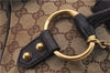 Authentic GUCCI Horsebit Shoulder Hand Bag GG Canvas Leather 114915 Brown 7067D