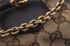 Authentic GUCCI Horsebit Shoulder Hand Bag GG Canvas Leather 114915 Brown 7067D