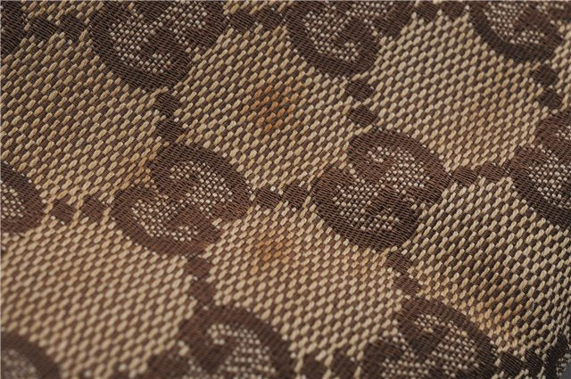 Authentic GUCCI Horsebit Shoulder Hand Bag GG Canvas Leather 114915 Brown 7067D